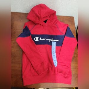 Champion Boys Red and Blue Hoodie 6/7 NWT